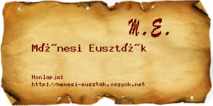 Ménesi Euszták névjegykártya